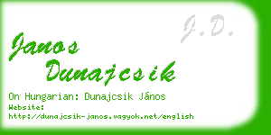 janos dunajcsik business card